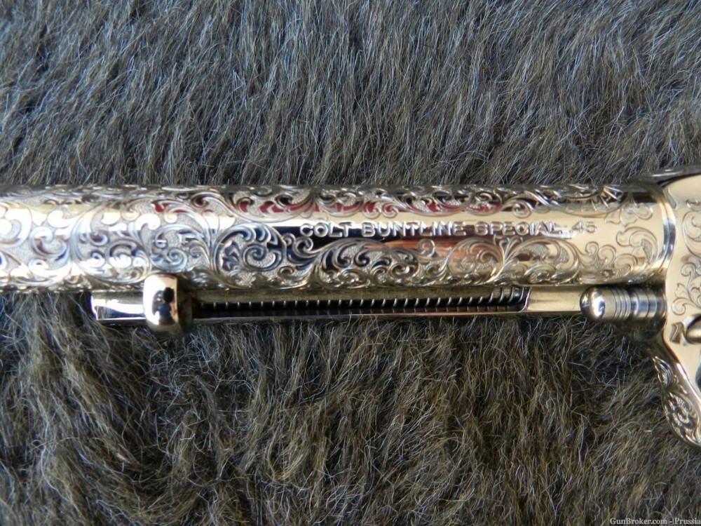 Colt SAA Buntline, 45 LC, 12" Nickel, C+ Master Engraved by Bobert Burt NIB-img-5
