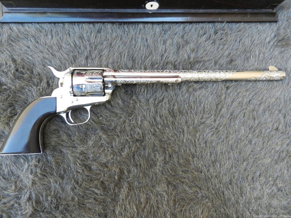 Colt SAA Buntline, 45 LC, 12" Nickel, C+ Master Engraved by Bobert Burt NIB-img-8