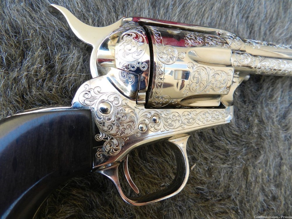 Colt SAA Buntline, 45 LC, 12" Nickel, C+ Master Engraved by Bobert Burt NIB-img-10