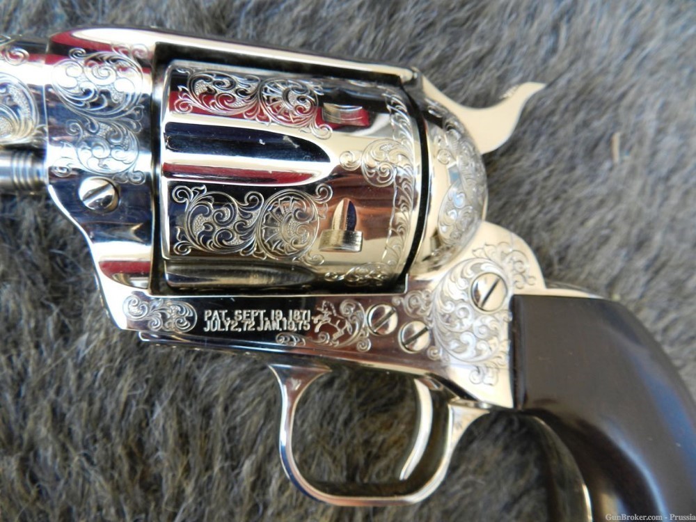 Colt SAA Buntline, 45 LC, 12" Nickel, C+ Master Engraved by Bobert Burt NIB-img-3