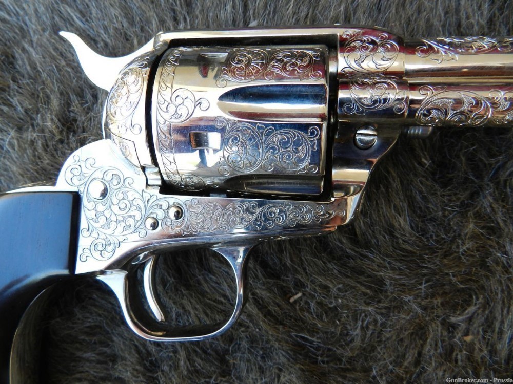 Colt SAA Buntline, 45 LC, 12" Nickel, C+ Master Engraved by Bobert Burt NIB-img-11