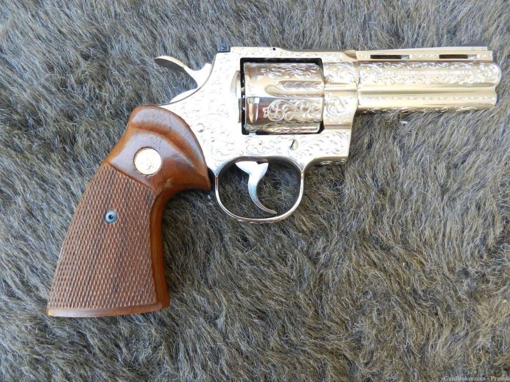 Colt Python 357 Magnum 4" Nickel D Factory Engraved NIB-img-2