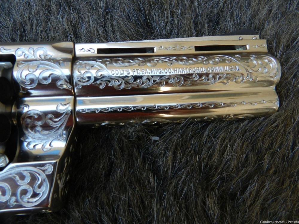 Colt Python 357 Magnum 4" Nickel D Factory Engraved NIB-img-4