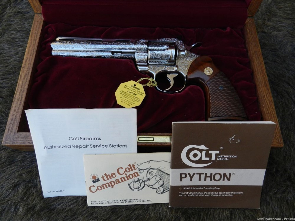 Colt Python 357 Magnum 6" Nickel D Factory Engraved NIB-img-8