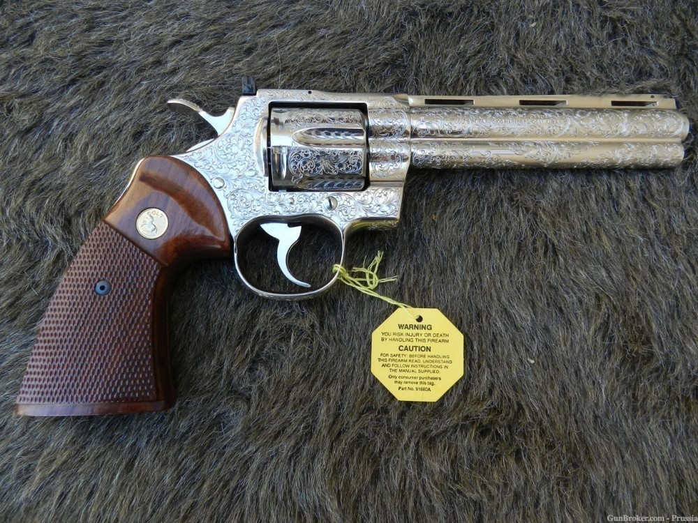Colt Python 357 Magnum 6" Nickel D Factory Engraved NIB-img-4
