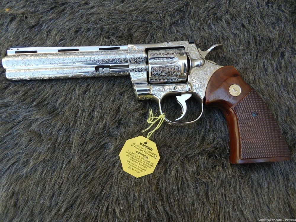 Colt Python 357 Magnum 6" Nickel D Factory Engraved NIB-img-1
