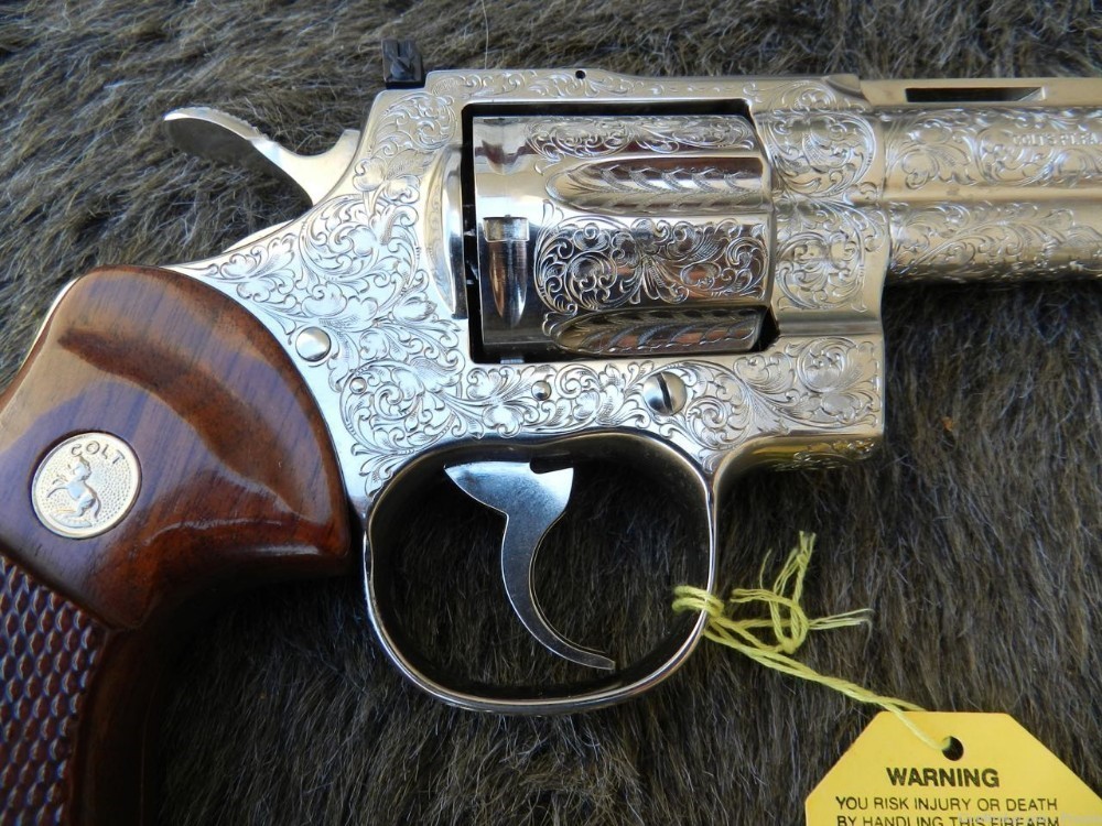 Colt Python 357 Magnum 6" Nickel D Factory Engraved NIB-img-0