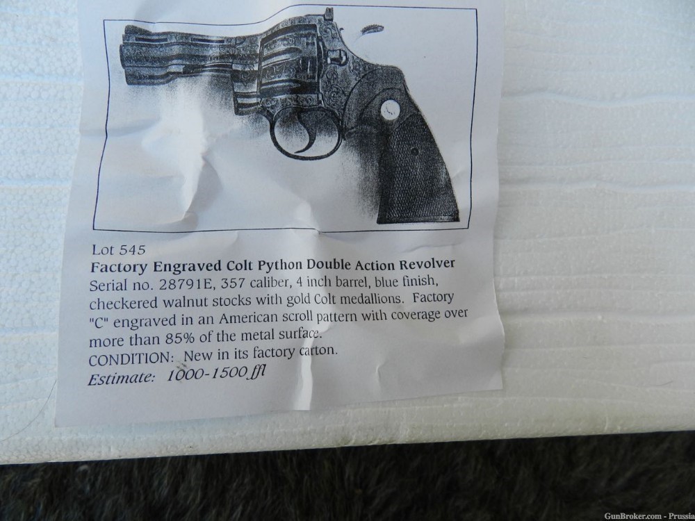 Colt Python 357 Magnum 4" Blue C Factory Engraved NIB-img-14