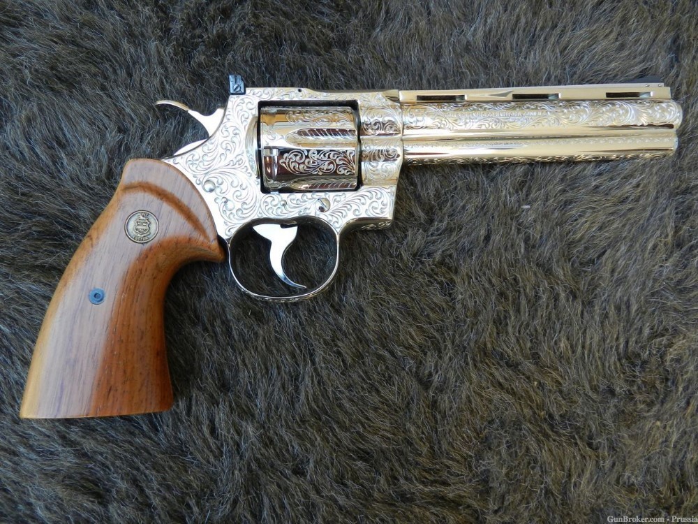 Colt Python 357 Magnum 6" Nickel D Factory Engraved NIB-img-15