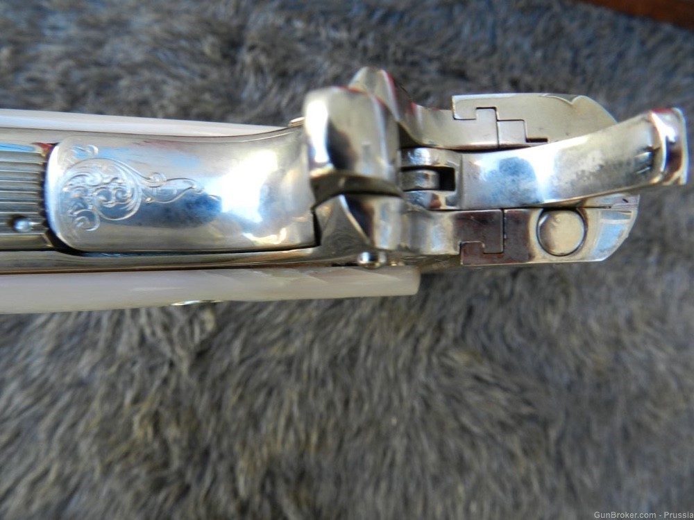 Colt Govt Mdl 9MM Steyr 5" Nickel Factory Master Engraved NIB-img-8
