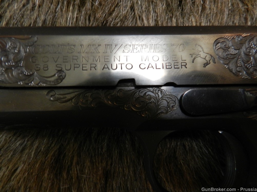 Outstanding Colt Govt Mdl Series 70 38 Super B Factory Engraved NIB-img-3
