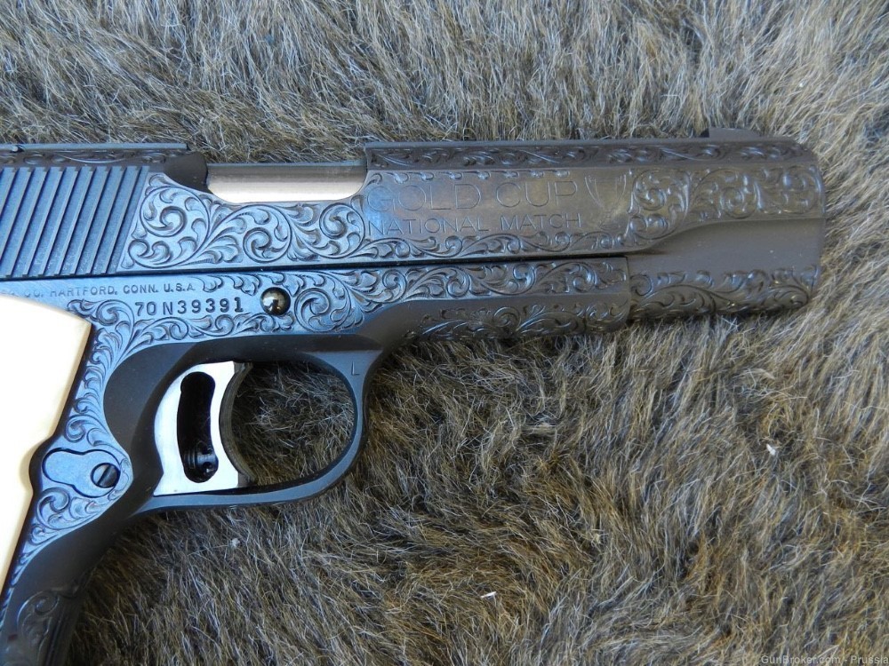 Colt GCNM 45ACP 5" Blue Factory D Engraved NI Colt Leatherette Pres Case-img-5