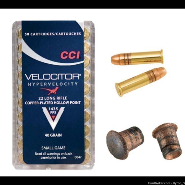 500rds CCI 22 LR Velocitor™ Small Game 40 grn HP .22LR hunting + FAST SHIP-img-1