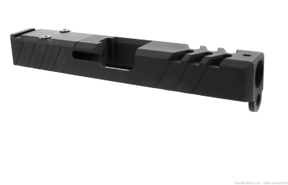 Glock 19 Slide Gen 3 Assembled RMR Cut + Red Anodized Comp Fiber Sights -img-5