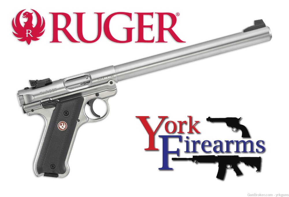 Ruger Mark IV Target 22LR 10" Stainless Steel Target Handgun NEW 40174-img-0