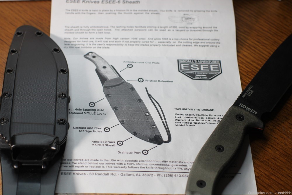 ESSE 6 Fixed Blade Knife plain edge 11.75 inch 100% Warranty NEW-img-1