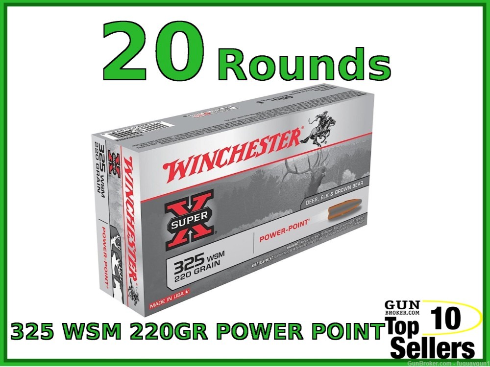 Winchester Super-X 325 WSM 200 GR Power Point X325WSM 20CT-img-0