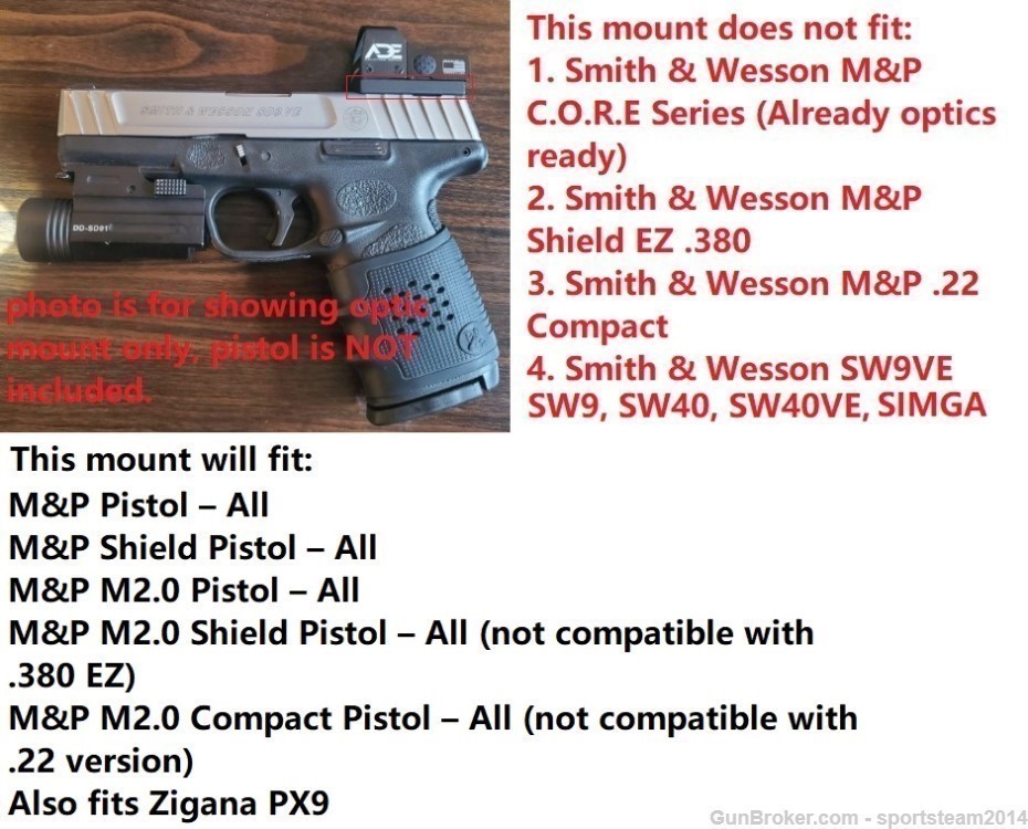 SF1 Optic Plate for Smith Wesson SW MP Shield FIT Shield RMS/RMSc Red Dot-img-2
