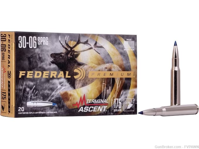 2 Boxes Federal Premium Terminal Ascent Ammunition 30-06 Springfield 175 Gr-img-0