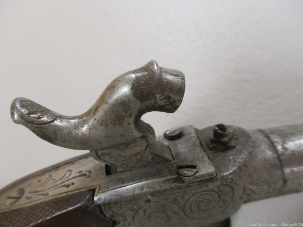 Antique Caplock Derringer with engraving-img-2
