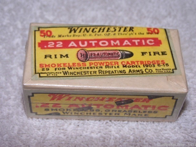 Winchester Auto Yellow multi-colored 2 pc box circa 1906. -img-0