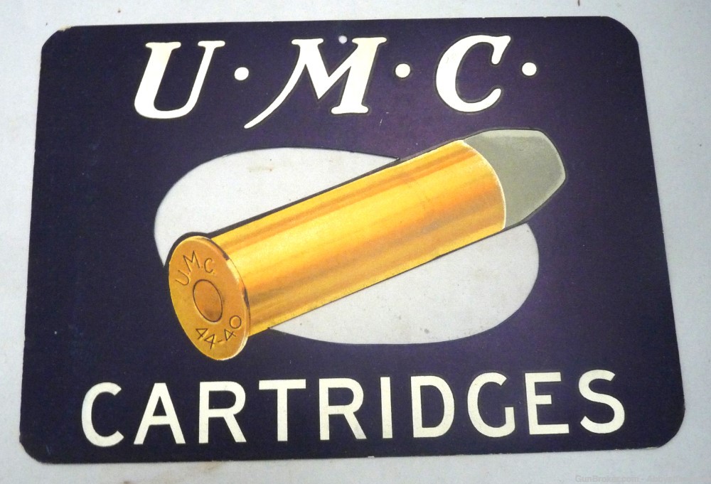 UMC Cartridges advertising die cut hanging sign original cardboard-img-0