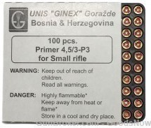 Unis Ginex Small Rifle Primers Trays 100 Rifle Small Primers Ginex Unis-img-0