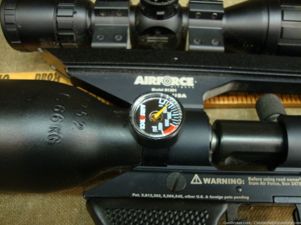 AirForce Mod R1201\, w/UTG 3-9 x 32 scope, 25 CAL Pnumatic Rifle-img-12