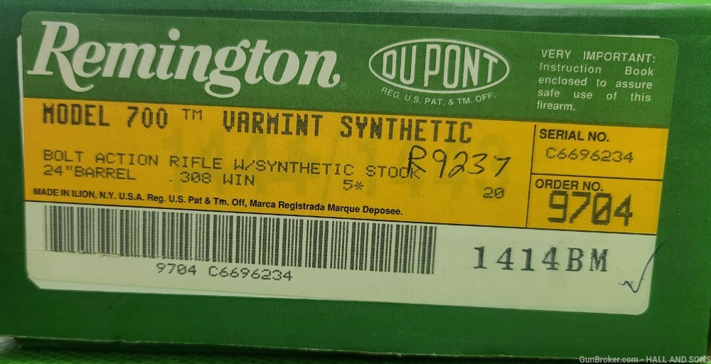 Remington 700 VS * VARMINT SYNTHETIC * 308 Win * BORN 1992 IN ORIGINAL BOX -img-5