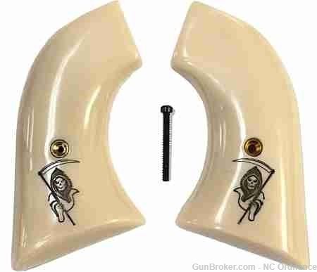 Hawes Western Marshall Ivory-Like Grips With Grim Reaper-img-0