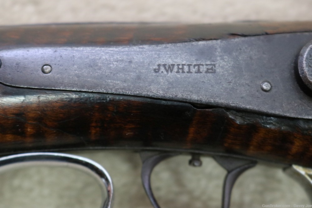 Beautiful J. White Kentucky style heavy barrel buffalo gun 52 caliber 38"-img-11