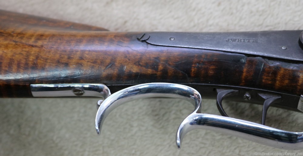 Beautiful J. White Kentucky style heavy barrel buffalo gun 52 caliber 38"-img-15