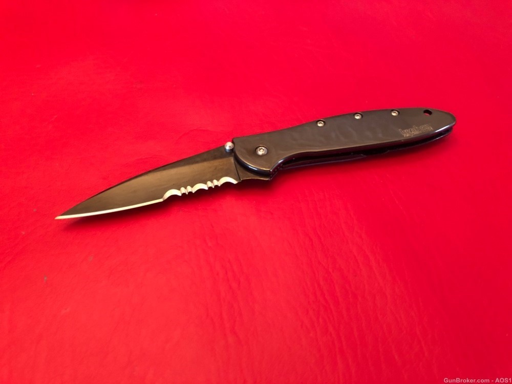 Kershaw U.S.A. Made Ken Onion Leek 1660 BLKST Speed-Safe Black Chrome NOS  -img-7