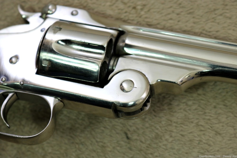 Beautiful Antique Smith & Wesson New Model No 3 44 Russian nickel 6 1/2"-img-18