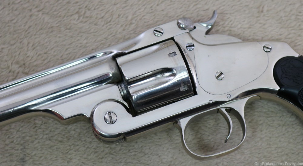 Beautiful Antique Smith & Wesson New Model No 3 44 Russian nickel 6 1/2"-img-16