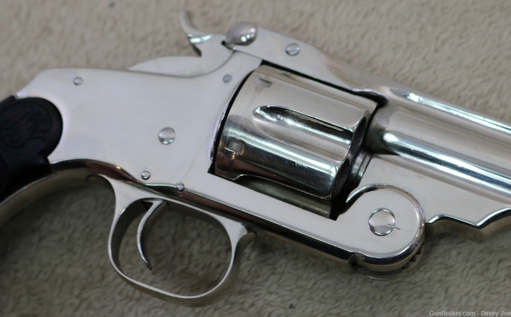 Beautiful Antique Smith & Wesson New Model No 3 44 Russian nickel 6 1/2"-img-23