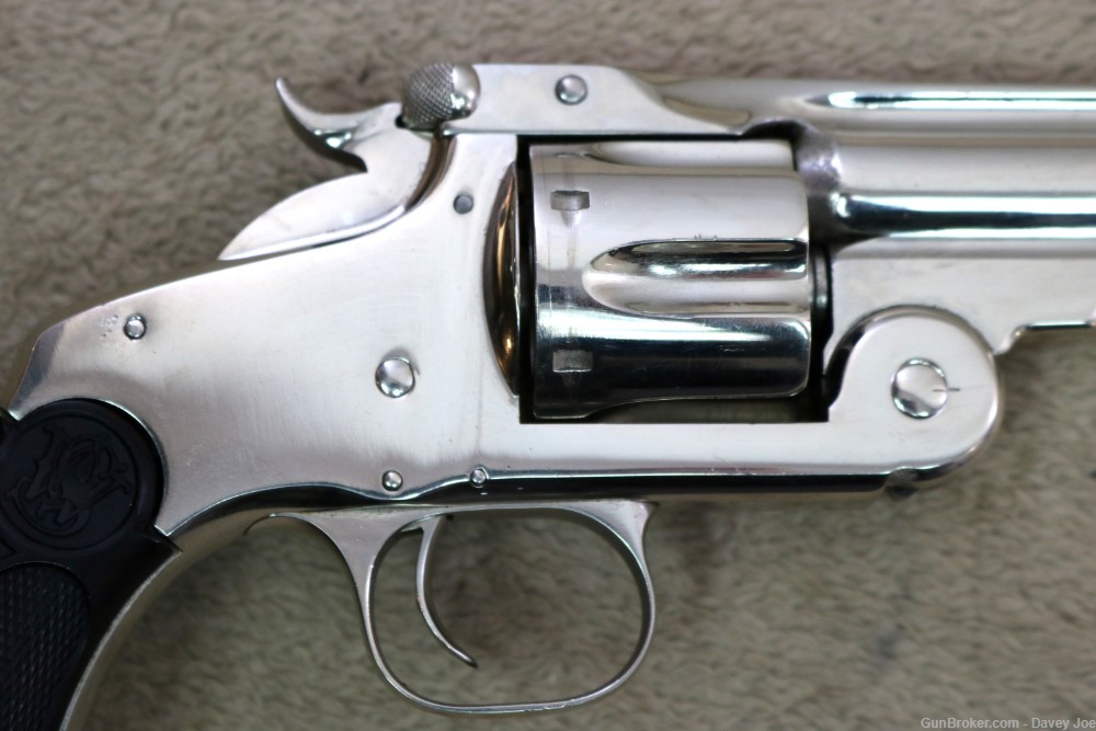 Beautiful Antique Smith & Wesson New Model No 3 44 Russian nickel 6 1/2"-img-22