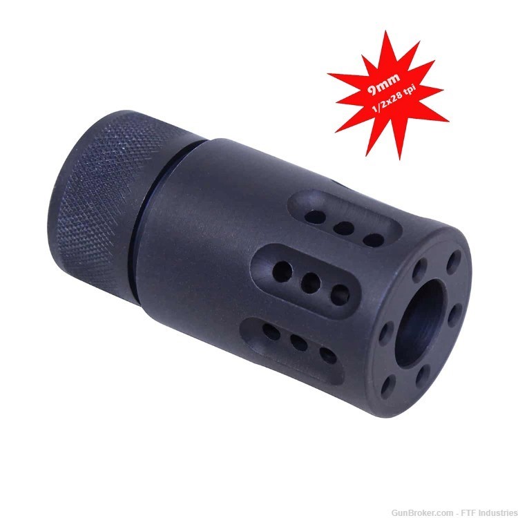 FTF Industries 9mm Micro Ported 2 3/8" Barrel Cover Fake Suppressor 1/2x28-img-0