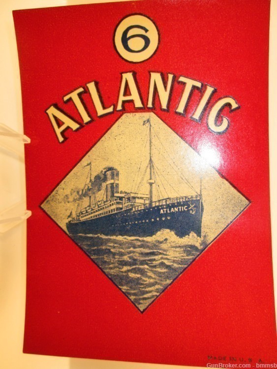 Never Used 1920-1930's Vintage 6 ATLANTIC Steamship Paper Luggage Decal-img-0