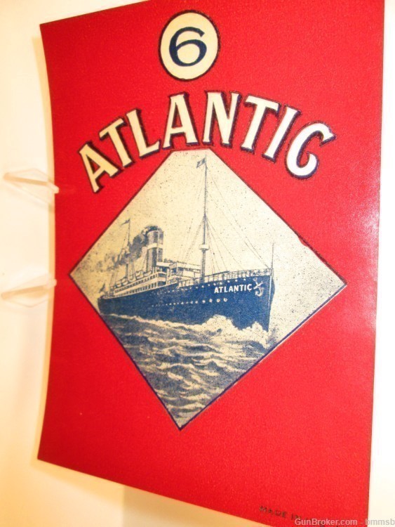 Never Used 1920-1930's Vintage 6 ATLANTIC Steamship Paper Luggage Decal-img-2
