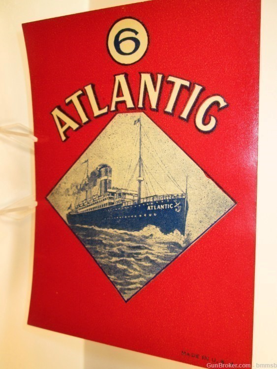 Never Used 1920-1930's Vintage 6 ATLANTIC Steamship Paper Luggage Decal-img-1