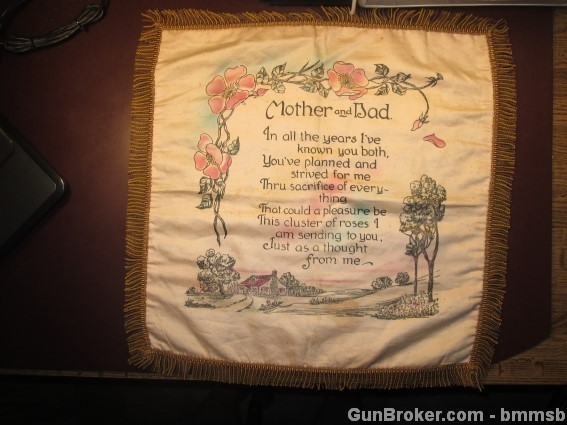 U.S. WW 2 Homefront Pillow Case To Mother and Dad-img-0