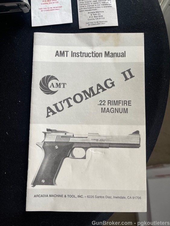 AMT Automag II Semi-Auto Pistol Winchester Rimfire Mag, 6” -img-9