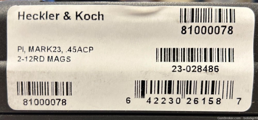 HECKLER & KOCH H&K MARK 23 MK23 45 ACP 5.87" 81000078 NEW NO CC FEES-img-3