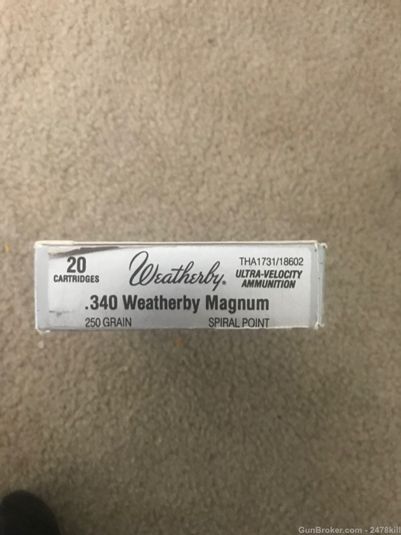 One vintage box of 20 weatherby 340 250 grain spiral point-img-1