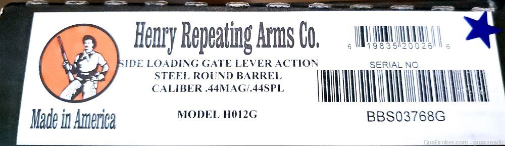 Henry H012G Big Boy Steel Side Gate 44mag 44 Mag Magnum 20" Layaway-img-13