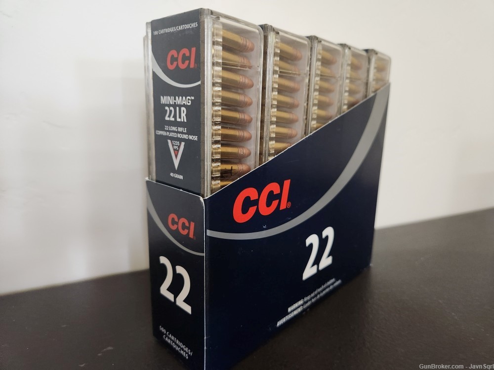 500 CCI Mini-Mag 22lr 40 grain Target Copper Plated Round Nose 22 Ammo RN-img-0