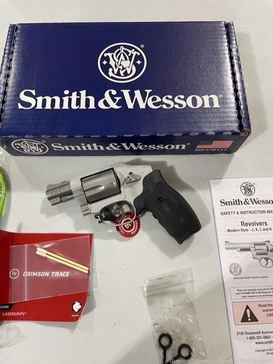 Smith And Wesson 642 38 special +P with crimson trace grips -img-0