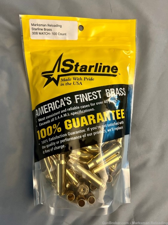 Starline 308 MATCH SRP brass, 308 Win Small Rifle Primer Brass- 200 count-img-0