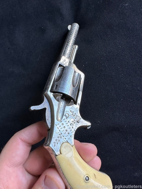 Engraved Hopkins & Allen Blue Jacket No. 2 Single Action Revolver 32 RF, 3”-img-2